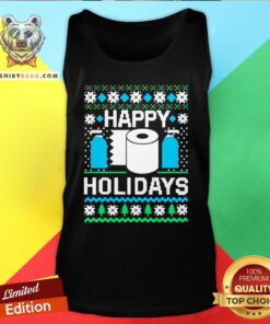 Happy Holidays Toilet Paper Hand Sanitizer Ugly Christmas Tank Top - Design By Teeshirtbear.com