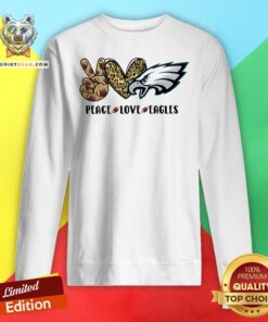 Happy Peace Love Eagles Sweatshirt - Design By Teeshirtbear.com