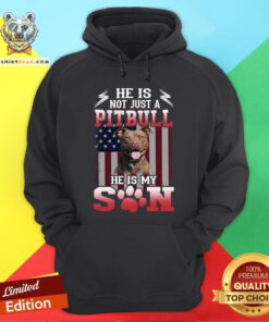 He Is Not Just A Pitbull Se Is My Son American Flag Hoodie - Design By Teeshirtbear.com
