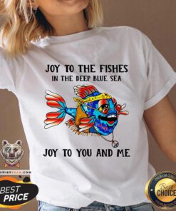 Hippie Fish Joy To The Fishes In The Deep Blue Sea Joy To You And Me V-neck - Design By Teeshirtbear.com