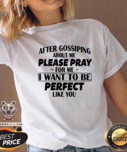 Hot After Gossiping About Me Please Pray For Me I Want To Be Perfect Like You V-neck - Design By Teeshirtbear.com