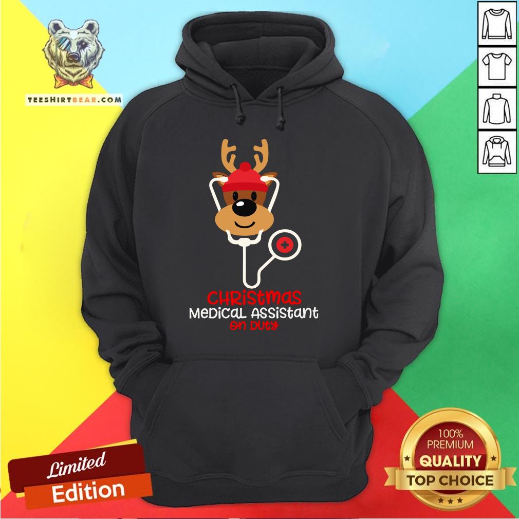 Hot Christmas Medical Assistant On Duty Reindeer Nurse Hoodie - Design By Teeshirtbear.com Hot Christmas Medical Assistant On Duty Reindeer Nurse Hoodie - Design By Teeshirtbear.com