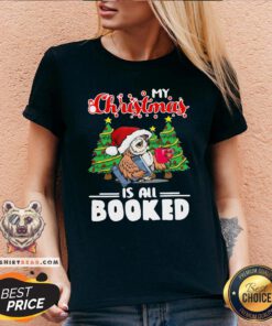 Hot Drink Coffee My Christmas Is All Booked Owl V-neck - Design By Teeshirtbear.com