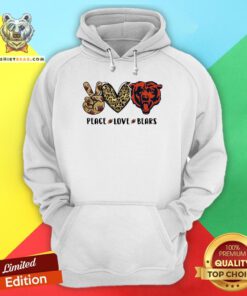 Hot Peace Love Chicago Bear Logo Hoodie - Design By Teeshirtbear.com