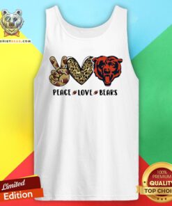 Hot Peace Love Chicago Bear Logo Tank Top - Design By Teeshirtbear.com