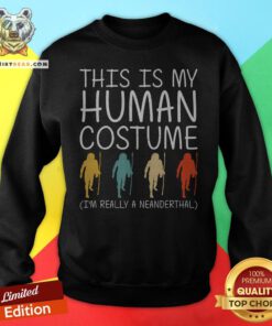 Neanderthal Halloween Human Costume Primate Easy DIY Gift Sweatshirt - Design By Teeshirtbear.com