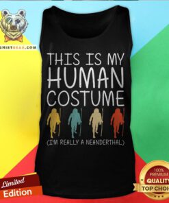 Neanderthal Halloween Human Costume Primate Easy DIY Gift Tank Top - Design By Teeshirtbear.com