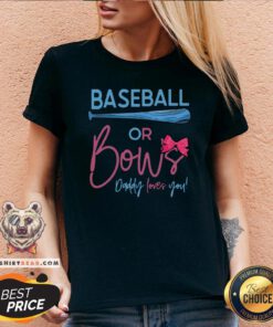 Nice Baseball Or Bows Gender Reveal Party V-neck - Design By Teeshirtbear.com