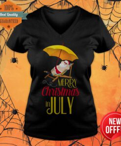 Nice Christmas In July With Santa V-neck