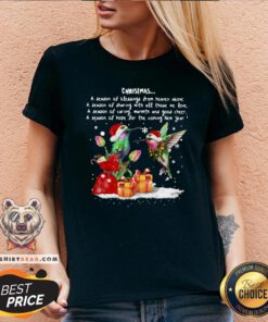 Nice Hummingbird Christmas A Season Of Crewneck V-neck - Design By Teeshirtbear.com