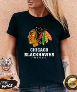 Nice Logo NHL Chicago Blackhawks Hockey V-neck - Design By Teeshirtbear.com