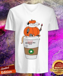 Nice Possum Spice Latte Coffee Halloween V-neck