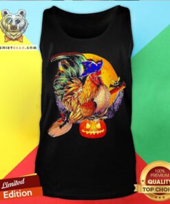 Nice Rooster Witch Happy Halloween Tank Top - Design By Teeshirtbear.com