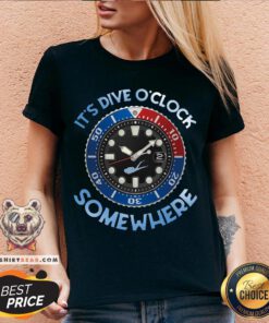 Nice Scuba Diving It's Dive O'clock Somewhere V-neck - Design By Teeshirtbear.com