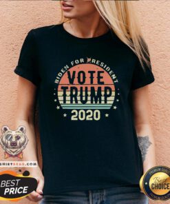 Official Biden for Resident Vote Trump Vintage 2020 V-neck - Design By Teeshirtbear.com