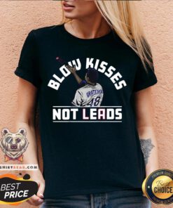 Official Blow Kisses Not Leads Graterol 48 V-neck - Design By Teeshirtbear.com