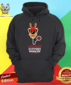 Official Christmas Support Worker Reindeer Nurse On Duty Hoodie - Design By Teeshirtbear.com