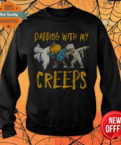 Official Dabbing With My Creeps Halloween Funny Matching Friends Sweatshirt