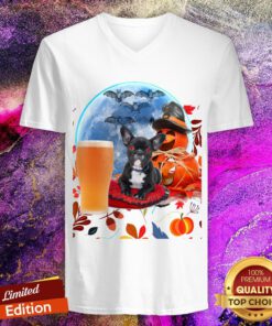 Official Halloween Pumpkins Bulldog Puppy V-neck