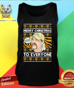 Official Merry Christmas Except For That Bitch Carole Baskin To Everyone Joe Exotic Tank Top - Design By Teeshirtbear.com