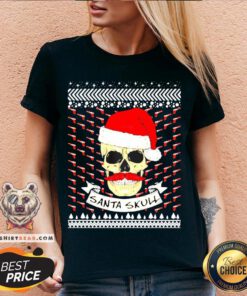 Official Santa Skull Ugly Christmas V-neck - Design By Teeshirtbear.com