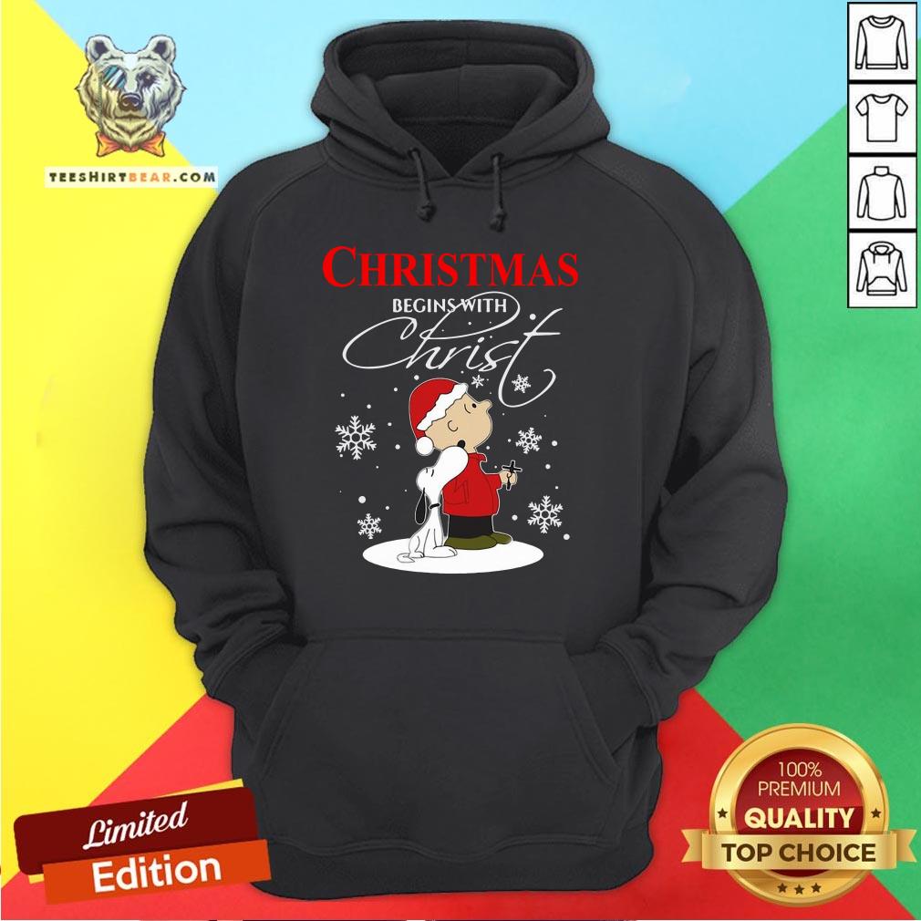 Official Snoopy And Charlie Brown Christmas Begins With Christ Hoodie - Design By Teeshirtbear.com Official Snoopy And Charlie Brown Christmas Begins With Christ Hoodie - Design By Teeshirtbear.com