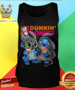 Official Stitch And Toothless Hug Dunkin Donuts Tank Top - Design By Teeshirtbear.com