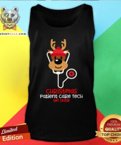 Original Christmas Patient Care Tech On Duty Reindeer Nurse Tank Top - Design By Teeshirtbear.com