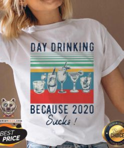 Original Day Drinking Because 2020 Sucks Vintage V-neck - Design By Togethertee.com