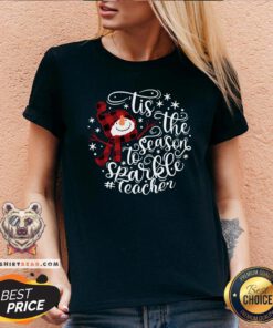Original Tis The Season To Sparkle Teacher V-neck - Design By Teeshirtbear.com
