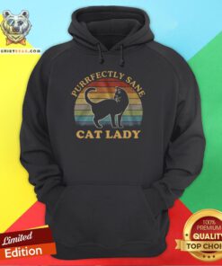 Perfect Cat Lady Purfectly Sane Vintage Hoodie - Design By Teeshirtbear.com