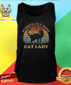 Perfect Cat Lady Purfectly Sane Vintage Tank Top - Design By Teeshirtbear.com