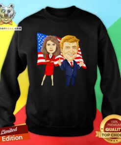 Perfect Donald Trump And Melania Trump Potus Flotus US Flag Sweatshirt - Design By Teeshirtbear.com