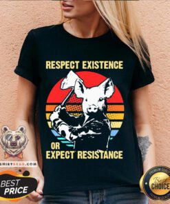 Pig Kill Respect Existence Or Expect Resistance Vintage V-neck