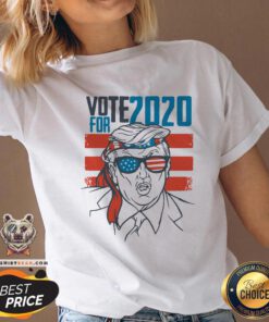 Premium Vote 2020 For Trump American Flag V-neck - Design By Teeshirtbear.com