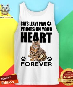 Pretty Cats Leave Paw Prints On Your Heart Forever Tank Top - Design By Teeshirtbear.com