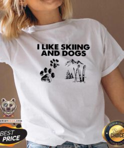 Pretty I Like Skilling And Dogs V-neck - Design By Teeshirtbear.com