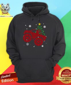 Pretty Plaid Monster Truck Christmas Hoodie - Design By Teeshirtbear.com