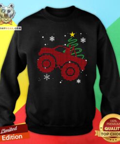 Pretty Plaid Monster Truck Christmas Sweatshirt - Design By Teeshirtbear.com