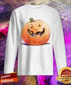 Pretty Pumpkin Spice Kitty Cat Halloween Sweatshirt
