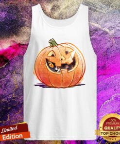 Pretty Pumpkin Spice Kitty Cat Halloween Tank Top