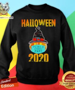 Pumpkin Wearing Mask Stay 6 Feet Away Halloween 2020 Sweatshirt - Design By Teeshirtbear.com