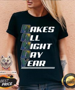 Randy Arozarena Rakes All Night Day Year V-neck - Design By Teeshirtbear.com