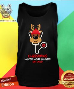 Top Christmas Home Health Aide On Duty Reindeer Nurse Tank Top - Design By Teeshirtbear.com