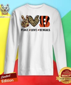 Top Peace Love Cincinnati Bengals Diamond Sweatshirt - Design By Teeshirtbear.com