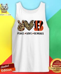 Top Peace Love Cincinnati Bengals Diamond Tank Top - Design By Teeshirtbear.com
