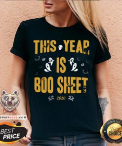 Top This Year Is Boo Sheet 2020 Halloween V-neck - Design By Teeshirtbear.com