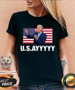 USAYYYYY – USA Joe Biden American Flag Winner Democrat V-neck - Design By Teeshirtbear.com