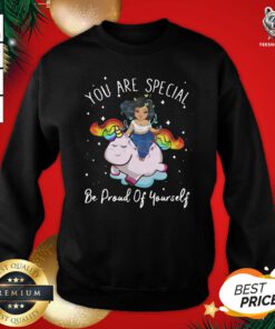 Awesome Chubby Girl And Unicorn You Are Special Be Proud Of Yourself Sweatshirt - Design By Teeshirtbear.com