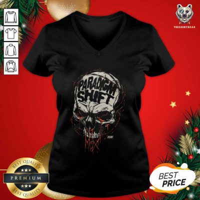 Jon Moxley Skull Paradigm Shift V-neck - Design By Teeshirtbear.com